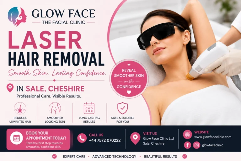 Laser hair removal treatment in Sale, Cheshire at Glow Face Clinic
